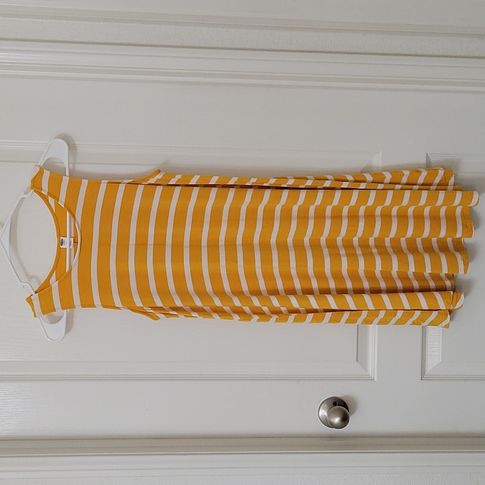 OLD NAVY YELLOW & WHITE STRIPED DRESS